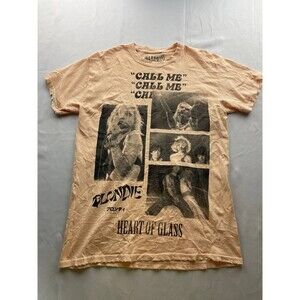 Blondie "Heart of Glass" Band T-shirt Mens‎ Size S/M Orange Short Sleeve Music